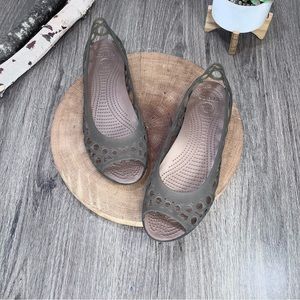 Crocs | Adrina Jelly Ballet Flats in Espresso Bronze Size 10